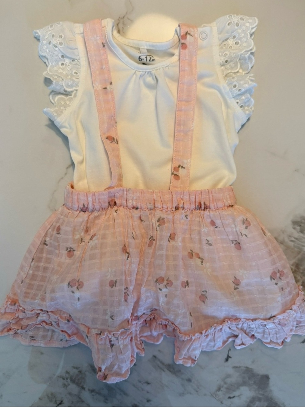 2 pieces baby dress pink cherry print romper with ruffles #babyfashion #cherry
6